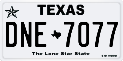 TX license plate DNE7077