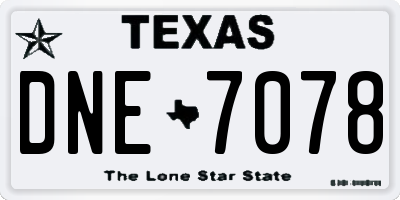 TX license plate DNE7078