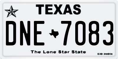 TX license plate DNE7083