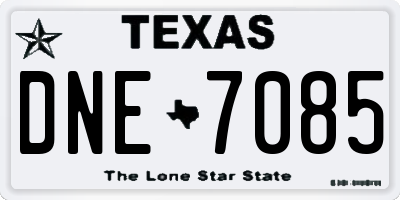 TX license plate DNE7085