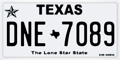 TX license plate DNE7089