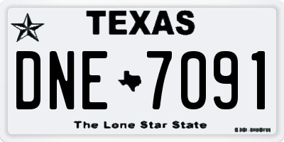 TX license plate DNE7091