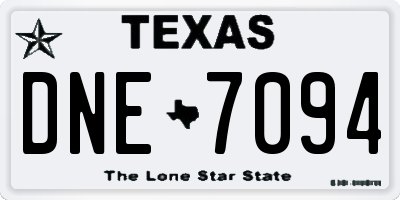 TX license plate DNE7094