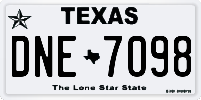 TX license plate DNE7098