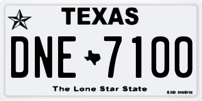 TX license plate DNE7100