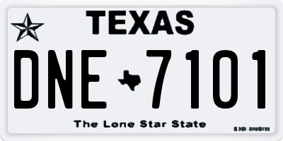 TX license plate DNE7101