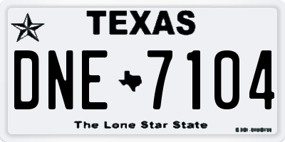 TX license plate DNE7104
