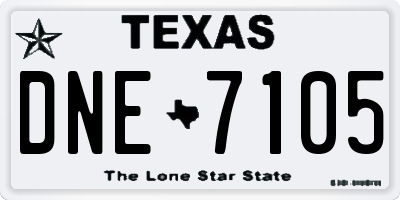 TX license plate DNE7105