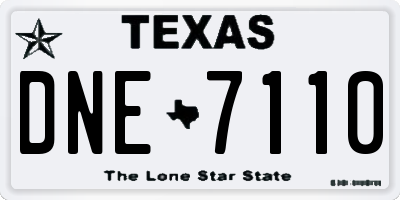 TX license plate DNE7110