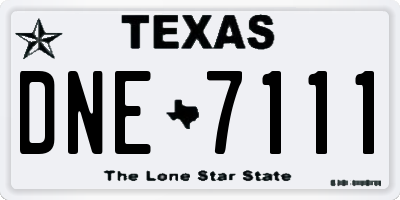 TX license plate DNE7111
