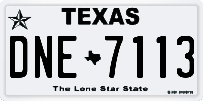TX license plate DNE7113