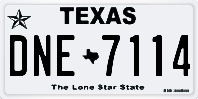 TX license plate DNE7114