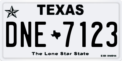 TX license plate DNE7123