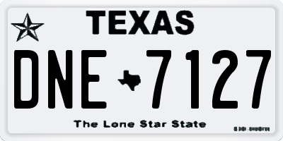 TX license plate DNE7127