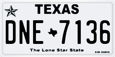 TX license plate DNE7136