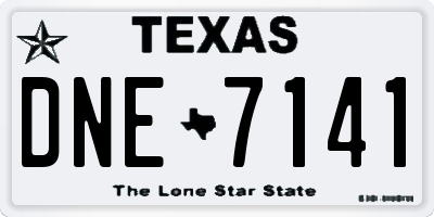 TX license plate DNE7141