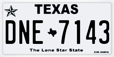 TX license plate DNE7143