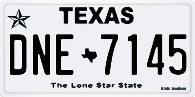 TX license plate DNE7145