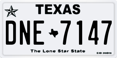 TX license plate DNE7147
