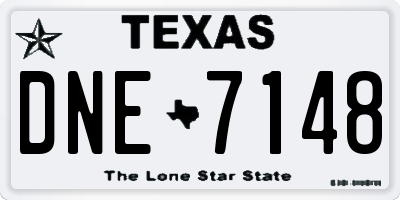 TX license plate DNE7148