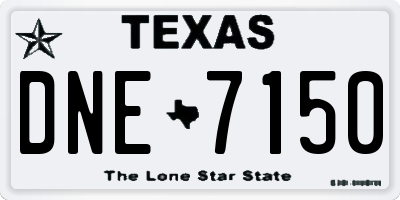 TX license plate DNE7150