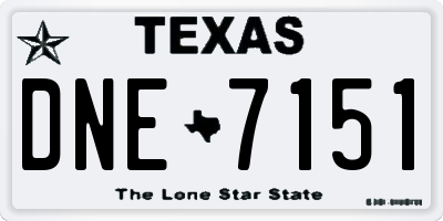 TX license plate DNE7151