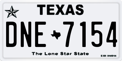 TX license plate DNE7154