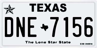 TX license plate DNE7156