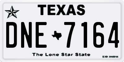 TX license plate DNE7164