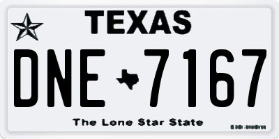 TX license plate DNE7167