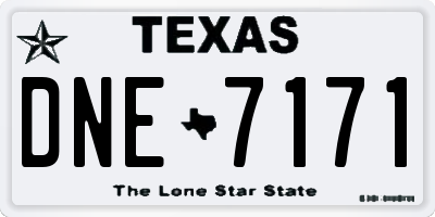 TX license plate DNE7171