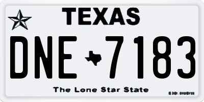 TX license plate DNE7183