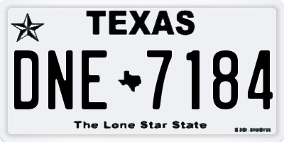TX license plate DNE7184
