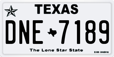 TX license plate DNE7189