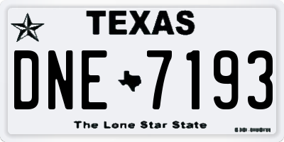 TX license plate DNE7193