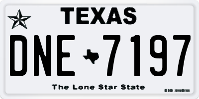 TX license plate DNE7197