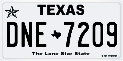 TX license plate DNE7209