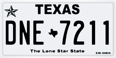 TX license plate DNE7211