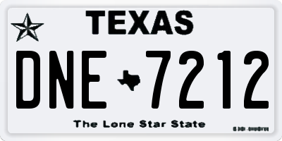 TX license plate DNE7212