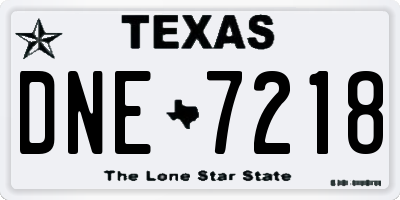 TX license plate DNE7218