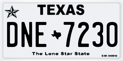 TX license plate DNE7230