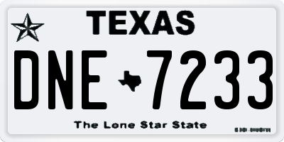 TX license plate DNE7233