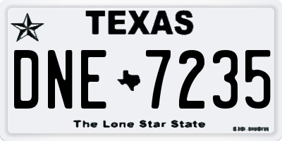 TX license plate DNE7235