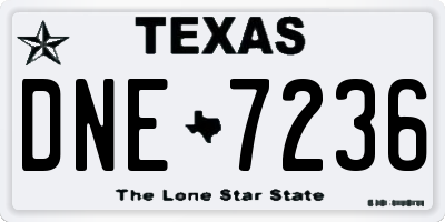 TX license plate DNE7236