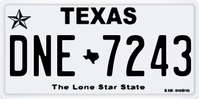 TX license plate DNE7243