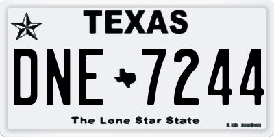 TX license plate DNE7244