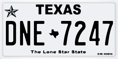 TX license plate DNE7247