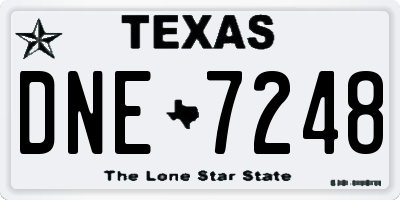TX license plate DNE7248