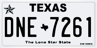 TX license plate DNE7261
