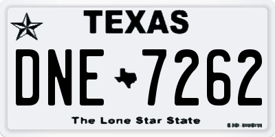 TX license plate DNE7262